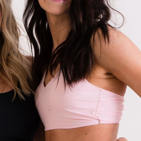 NWT Set: High Waist Athletic Crossback  Sports Bralette Bikini in Soft Pink - Picture 8 of 15